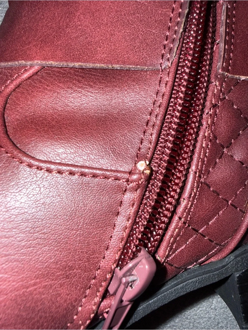 Shoe Dazzle Quilted Over-the-Knee Boots - Burgundy